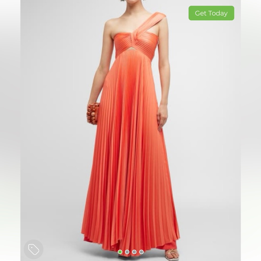 A.L.C. One-Shoulder Coral Maxi Dress